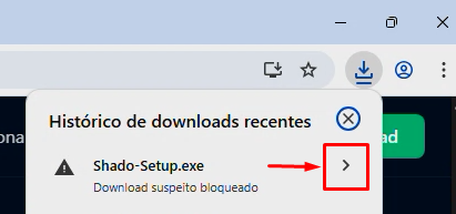 Clicando na notificação do Chrome